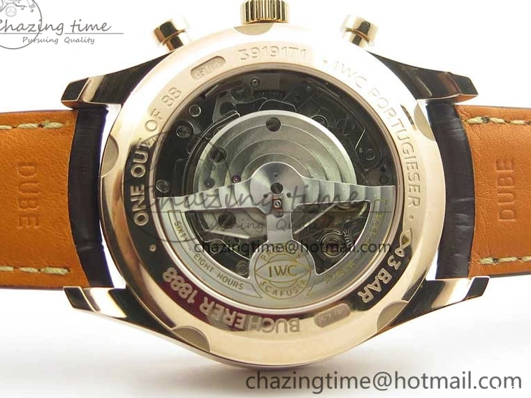 MIROTIME 0108 Portugieser Chrono  42 IW390406 RG ZF 1:1 Best Edition Blue Dial on Brown Leather Strap A Durable 7129